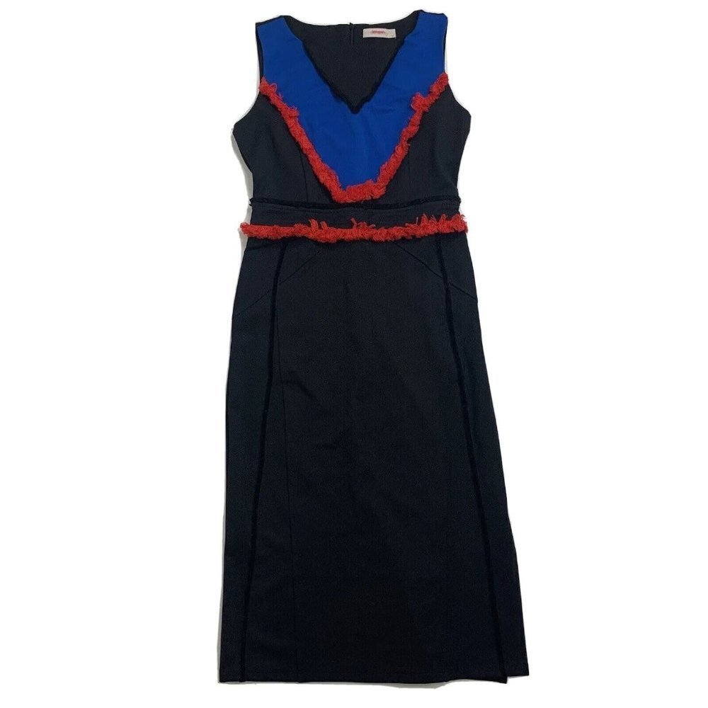 Kimilily Women Black Blue Red MIDI Shift Dress Career Work Size Medium